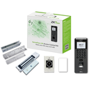 Kit completo de control de acceso SenseFace 2A con chapa electromagnética, un soporte y un botón de salida sin contacto 