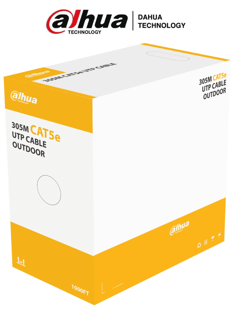 Cable exterior CAT5e, Bobina de 305mts  (100% COBRE), Negro *DAHUA*