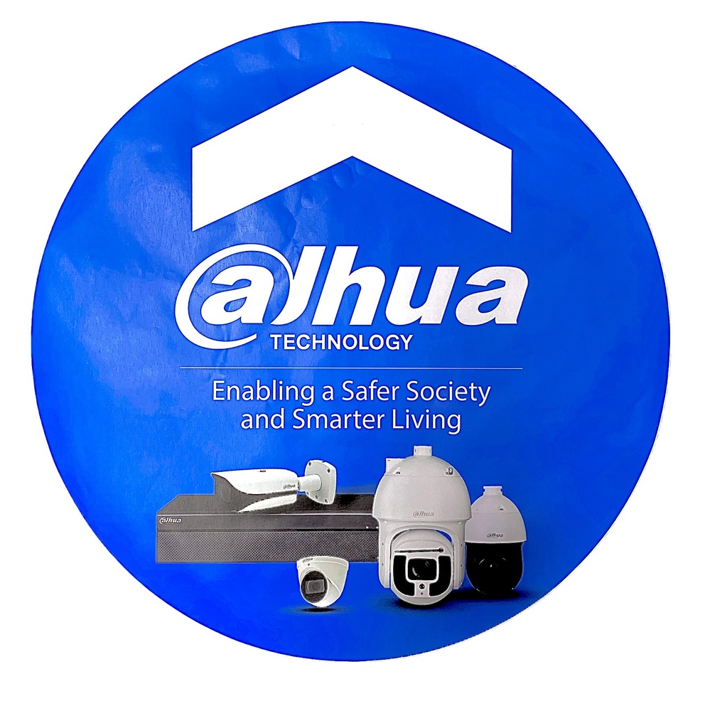 CALCOMANIA P/CARRO, REDONDA (DAHUA TECHNOLOGY) C/AZUL, DAHUA