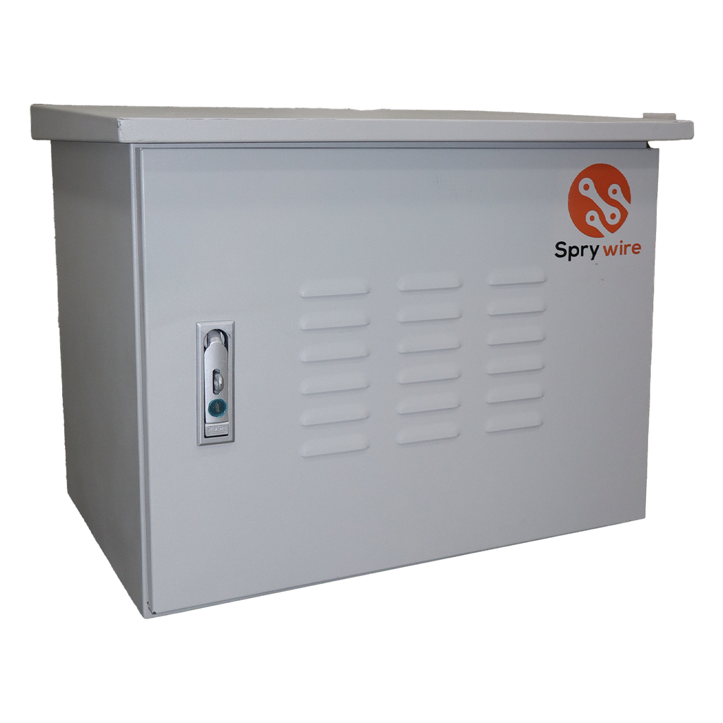 Gabinete exterior 9U con estante y soporte 