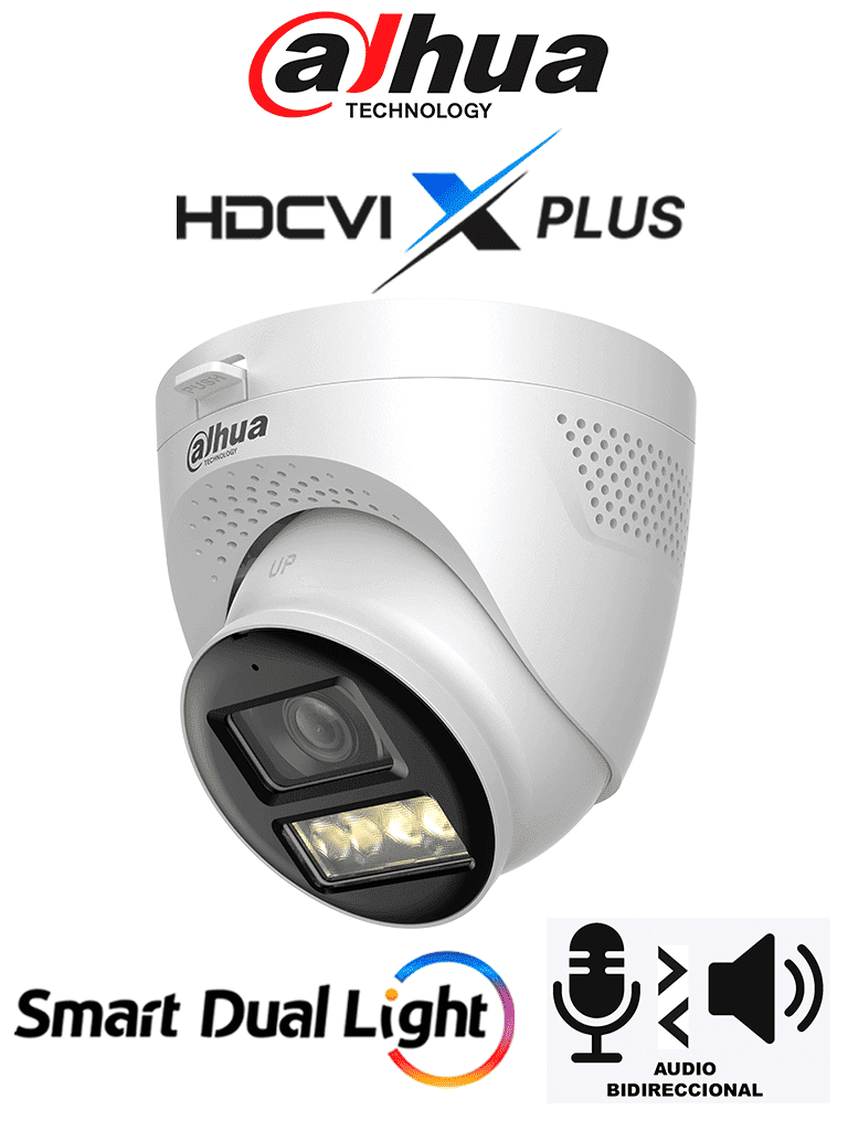 Cámara domo 4k Iluminador Dual con 8MP IR de 20m audio Doble vía