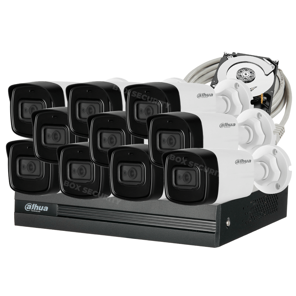 COMBO 10 CÁMARAS 1080P 40M DUAL LIGHT + FULL COLOR CON AUDIO 500GB 