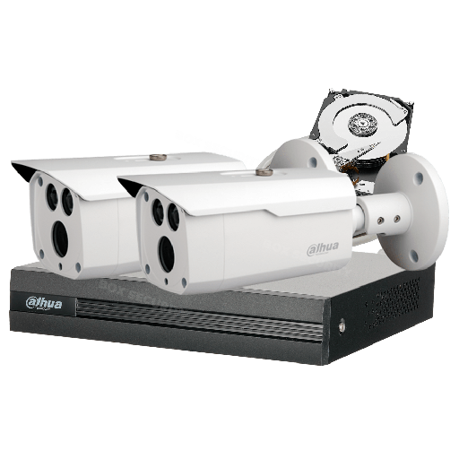 [C2XSTAR-2] COMBO 2 CÁMARAS 1080P 80M IR METÁLICAS 500GB 