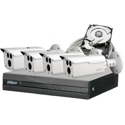 [C2XSTAR-4] COMBO 4 CÁMARAS 1080P 80M IR METÁLICAS 500GB 