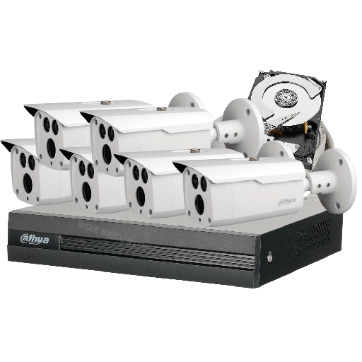 [C2XSTAR-6] COMBO 6 CÁMARAS 1080P 80M IR METÁLICAS 1TB 