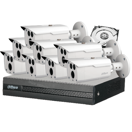 [C2XSTAR-8] COMBO 8 CÁMARAS 1080P 80M IR METÁLICAS 1TB 