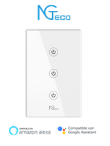 [NG-S103] Apagador Inteligente WiFi 3 Botones Touch 