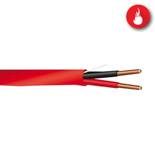 [5220UL 0021000] Cable BELDEN para Alarma Contra Incendios, Riser-FPLR, conductores sólidos de cobre desnudo de 2-16 AWG con aislamiento de poliolefina, chaqueta de PVC con cordón deshilachador. Color ROJO