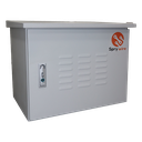 Gabinete exterior 9U con estante y soporte 