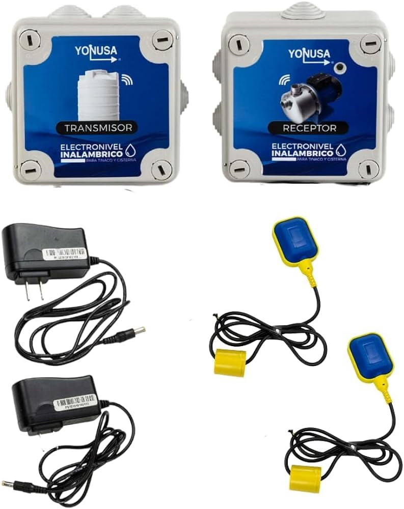 Electro nivel Inalámbrico para tinacos y Cisterna, sin cablear y fácil de instalar,Transmisor detecta nivel de agua en tinaco o cisterna