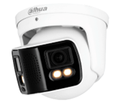 Cámara IP Full Color con visión de 180° y doble lente de 4MP con protección perimetral, mapa de calor, conteo de personas, y LED de 40m 