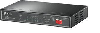 Switch de sobremesa de 9 puertos a 10/100 Mbps con PoE+ de 8 puertos 