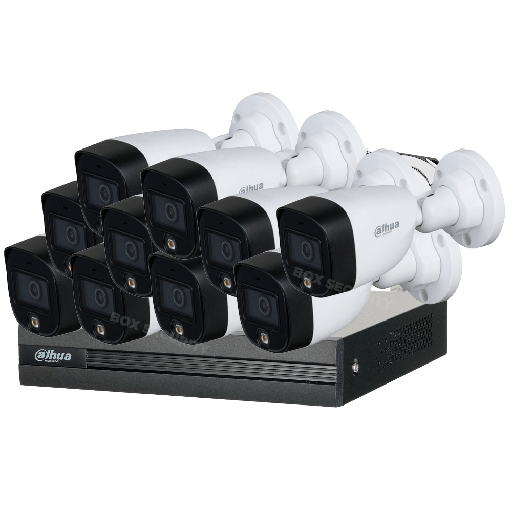 [C5XFMIC-10] COMBO 10 CÁMARAS 5MP 20M IR FULL COLOR CON AUDIO 1TB 