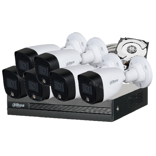 [C5XFMIC-6] COMBO 6 CÁMARAS 5MP 20M IR FULL COLOR CON AUDIO 1TB 