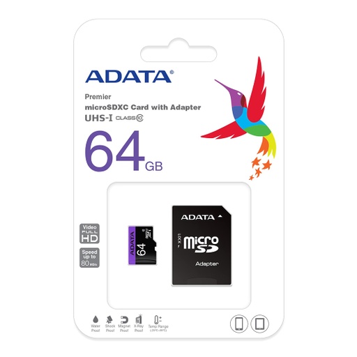 [AUSDX64GUICL10-RA1] Memoria Flash Adata Premier, 64GB microSDXC