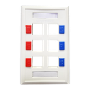 Placa Frontal de 6 Puertos con Icono Guía e Identificador