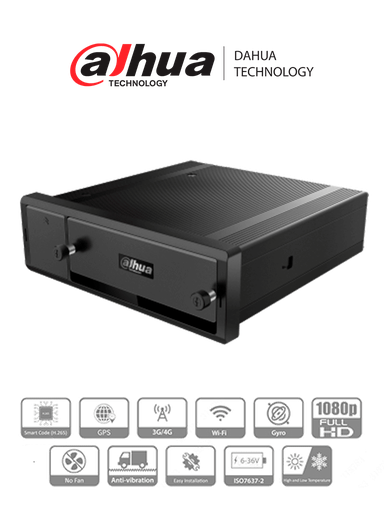 [DHI-MXVR4104-GFWI] Grabador de video móvil de 4 canales H.265 1 HDD