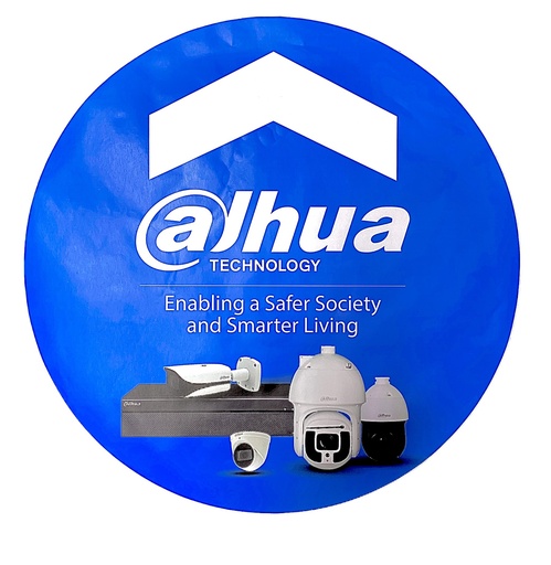 [DH-CAL-2CAR] CALCOMANIA P/CARRO, REDONDA (DAHUA TECHNOLOGY) C/AZUL, DAHUA