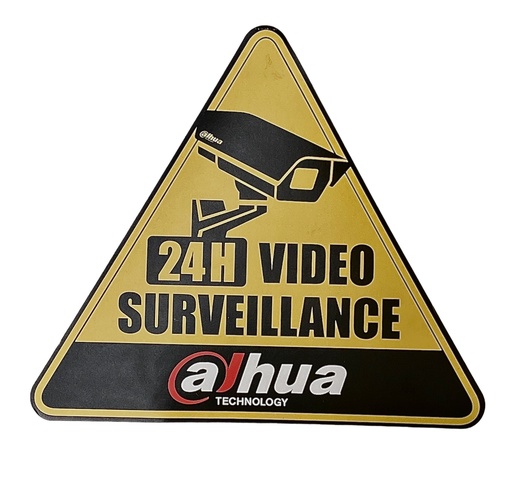 [DH-CAL-3] CALCOMANIA C/AMARILLA (24H VIDEO SURVEILLANCE), DAHUA