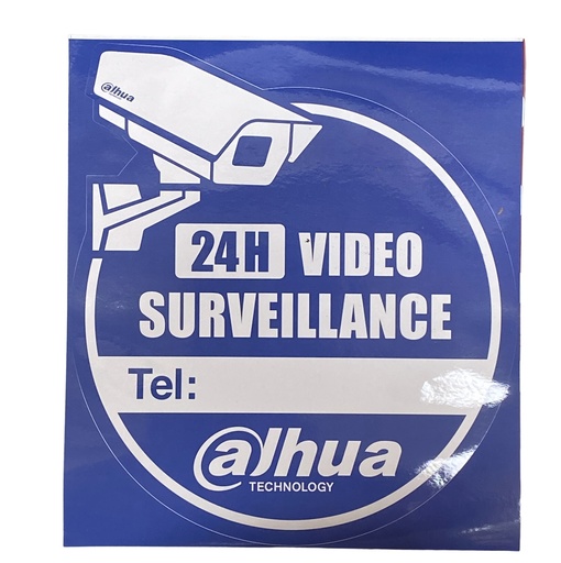 [DH-CAL-7] CALCOMANIA C/AZUL (24H VIDEO SURVEILLANCE), DAHUA