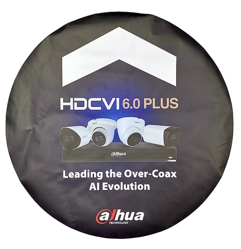 [DH-CAL-8CAR] CALCOMANIA P/CARRO, REDONDA (HDCVI 6.0 PLUS) C/AZUL, DAHUA