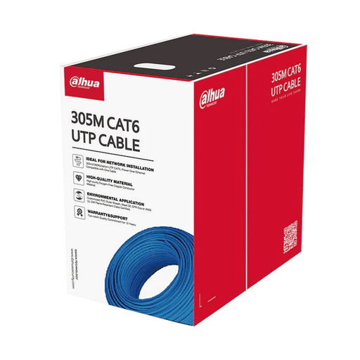 [DH-PFM920-6UN] Bobina de Cable UTP Cat6 100% Cobre Anti Flama