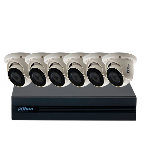[ZK2-6] COMBO 6 CÁMARAS METÁLICAS 1080P 20m IR ZKTeco 1TB