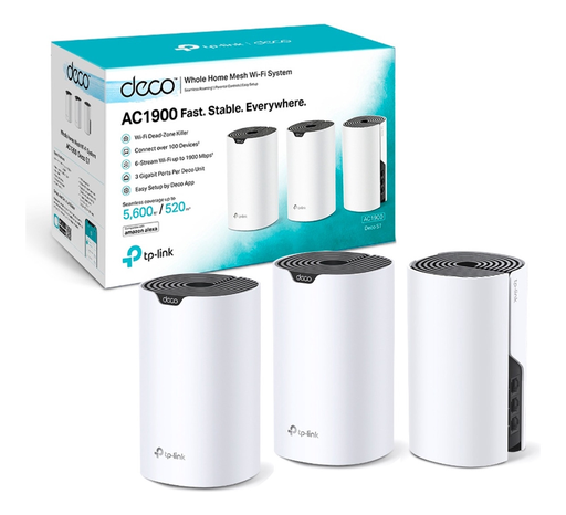 [Deco S7(3-pack)(US)] Sistema Wi-Fi Mesh Inteligente Doble Banda AC1900 (paquete de 3) 